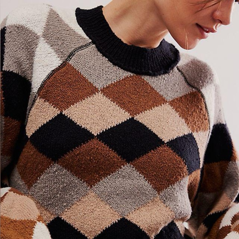 FP Riley pattern Pullover Argyle Sweater